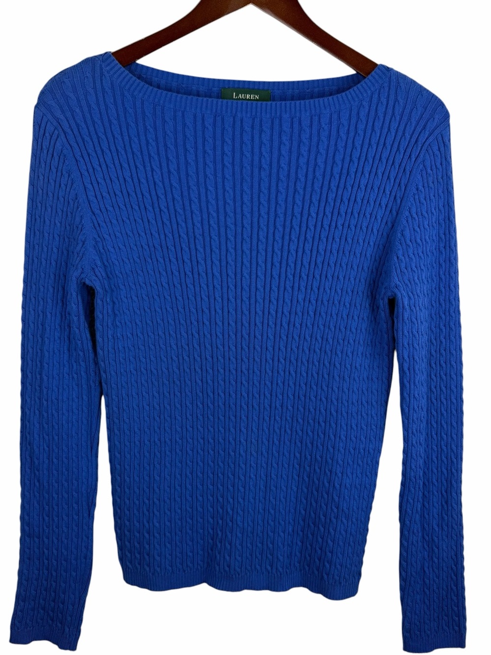 Lauren Ralph Lauren Vintage | Royal Blue Cable Knit Boatneck Sweater